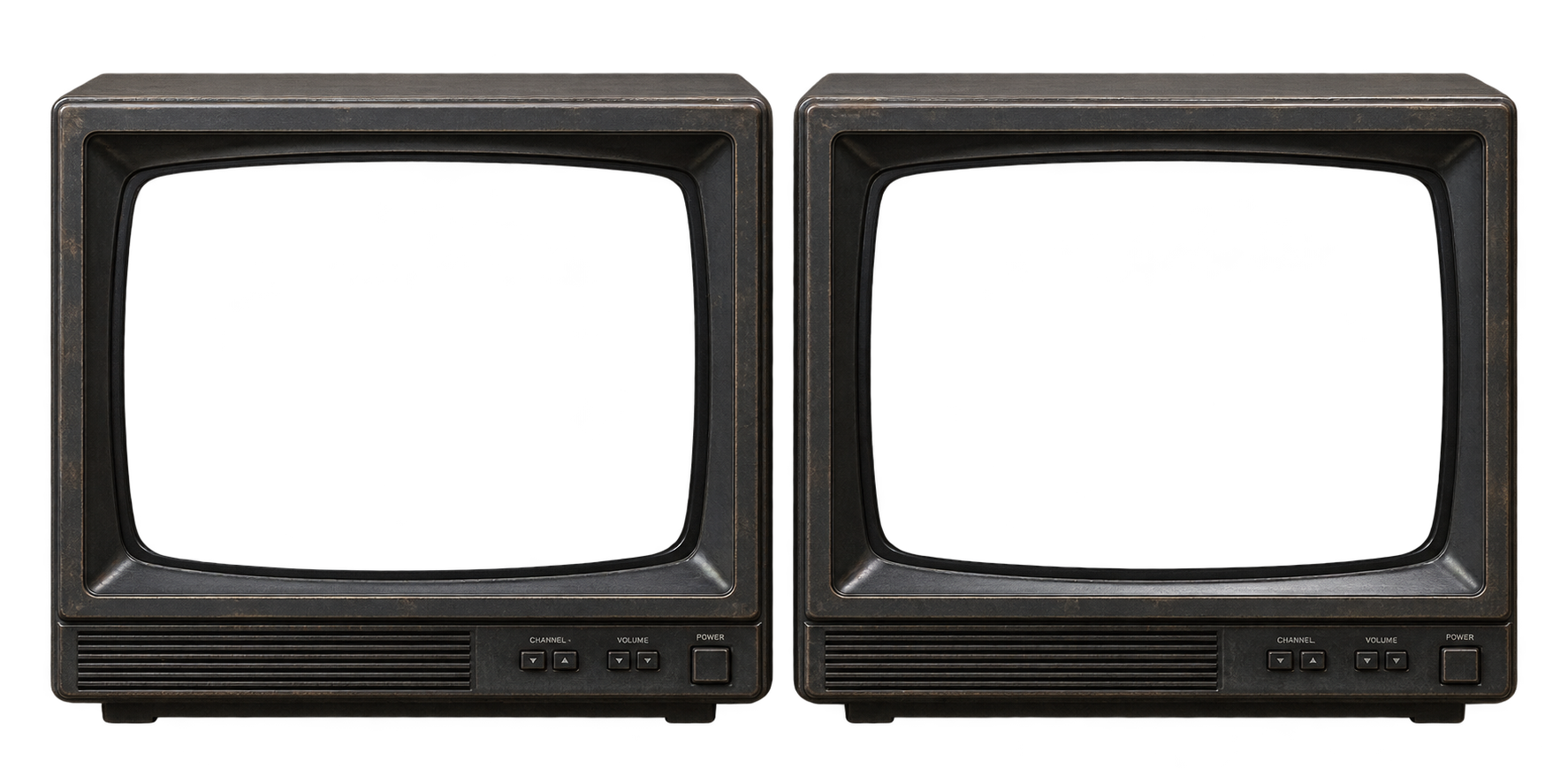 Two CRT television monitors